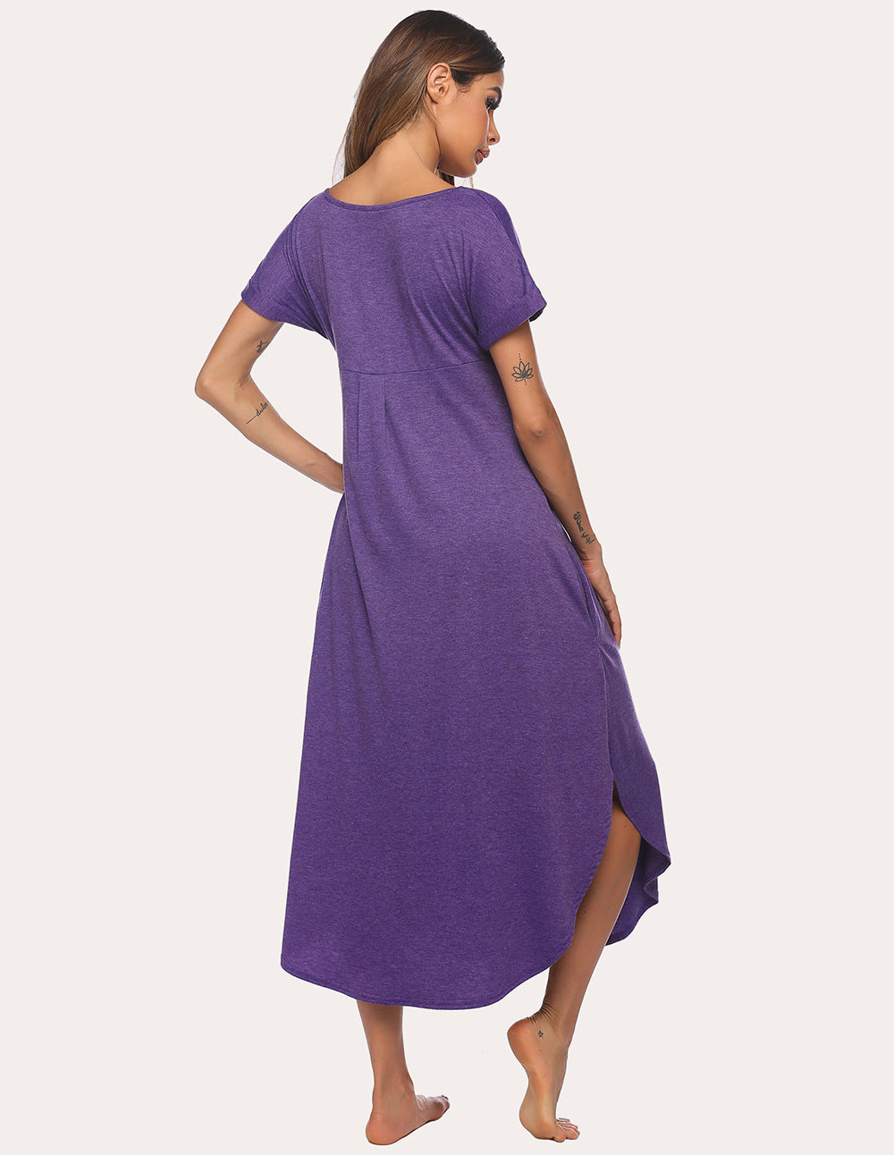A-Line Split Hem Sleepwear Dress (US Only)