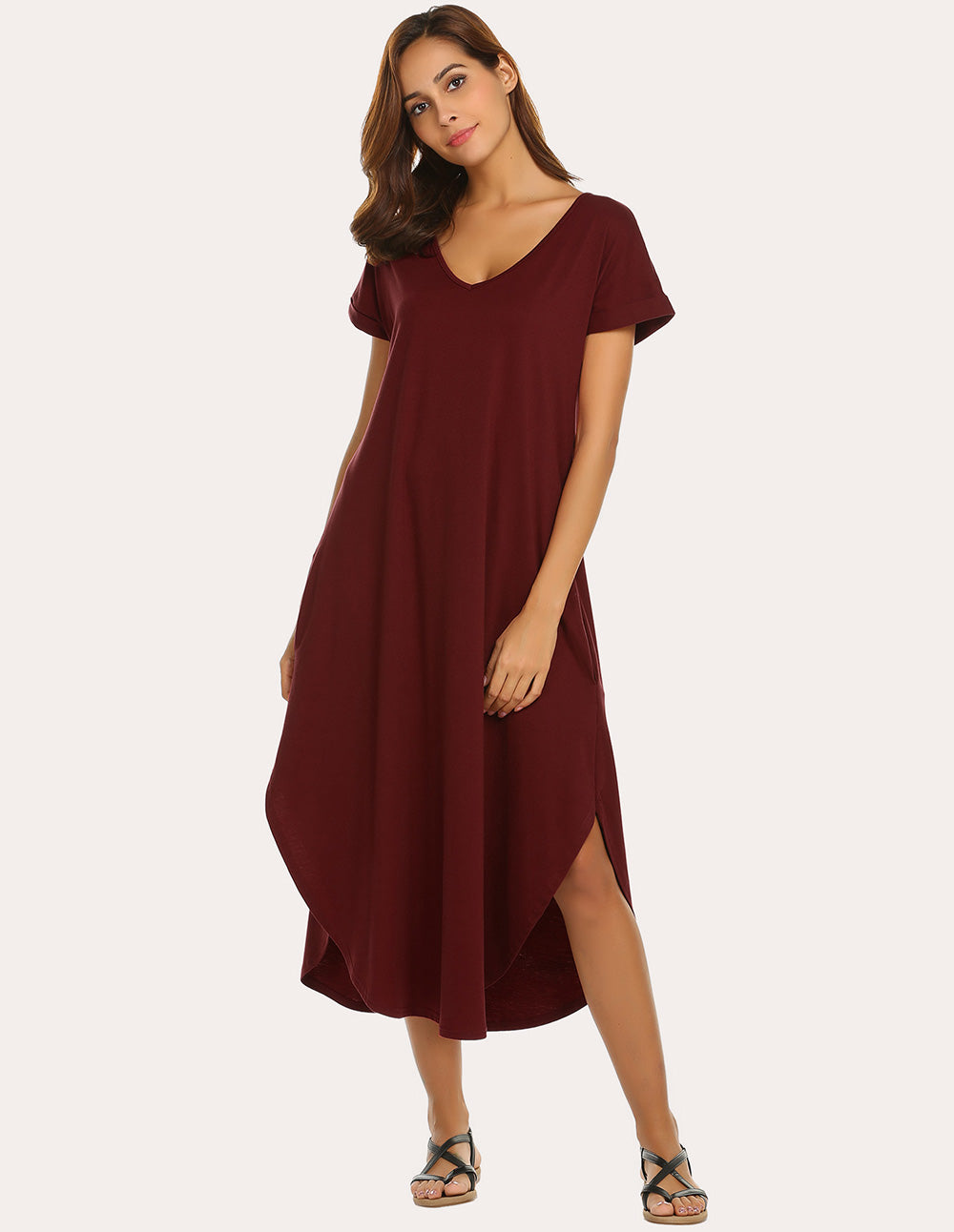A-Line Split Hem Sleepwear Dress (US Only)