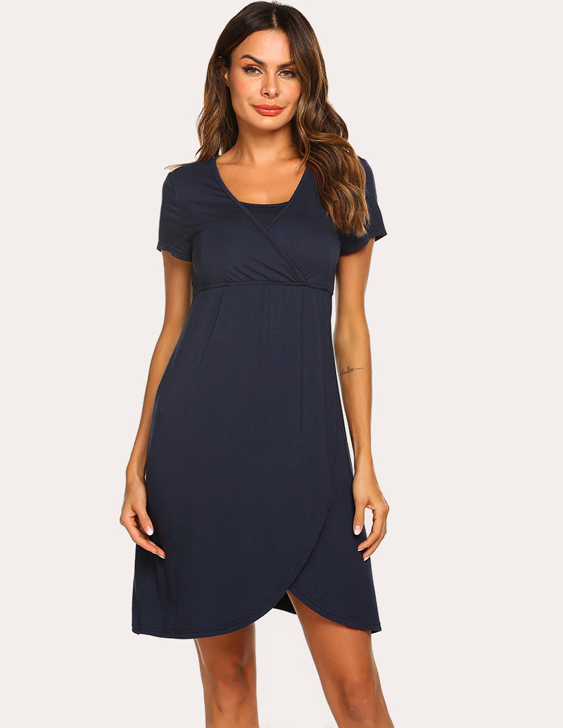 Nightgown Short Sleeve Nursing Dress (US Only)