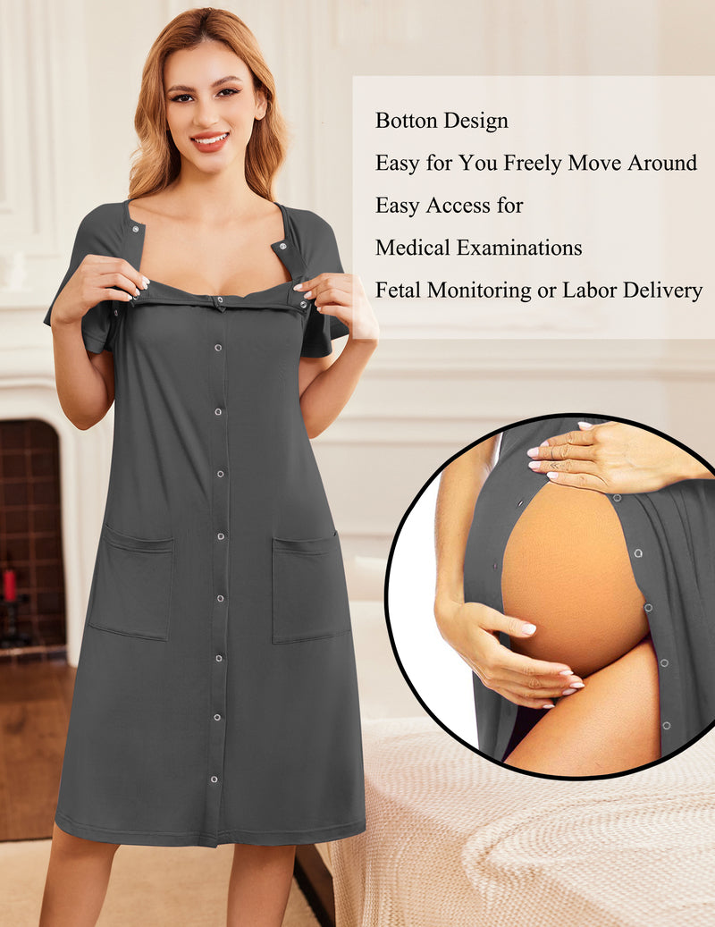 3 in 1 Labor/Delivery/Hospital Gown Nursing Dress