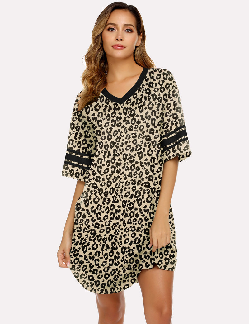Stylish Contrast Color Cool Sleep Dress (US Only)