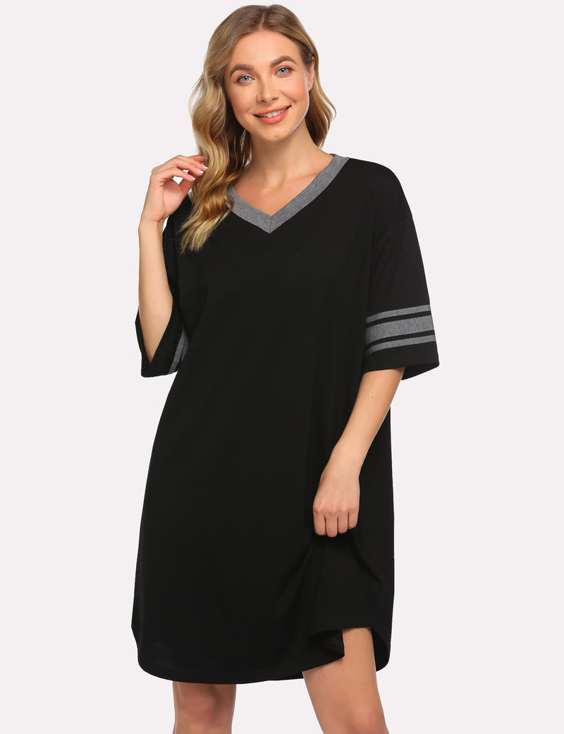 Stylish Contrast Color Cool Sleep Dress (US Only)