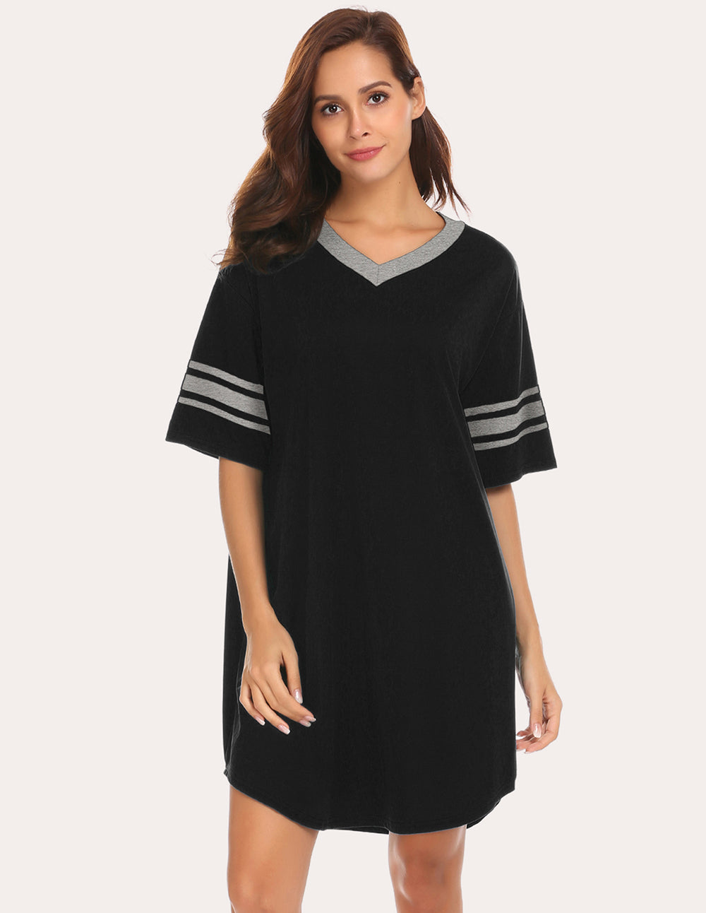 Stylish Contrast Color Cool Sleep Dress (US Only)