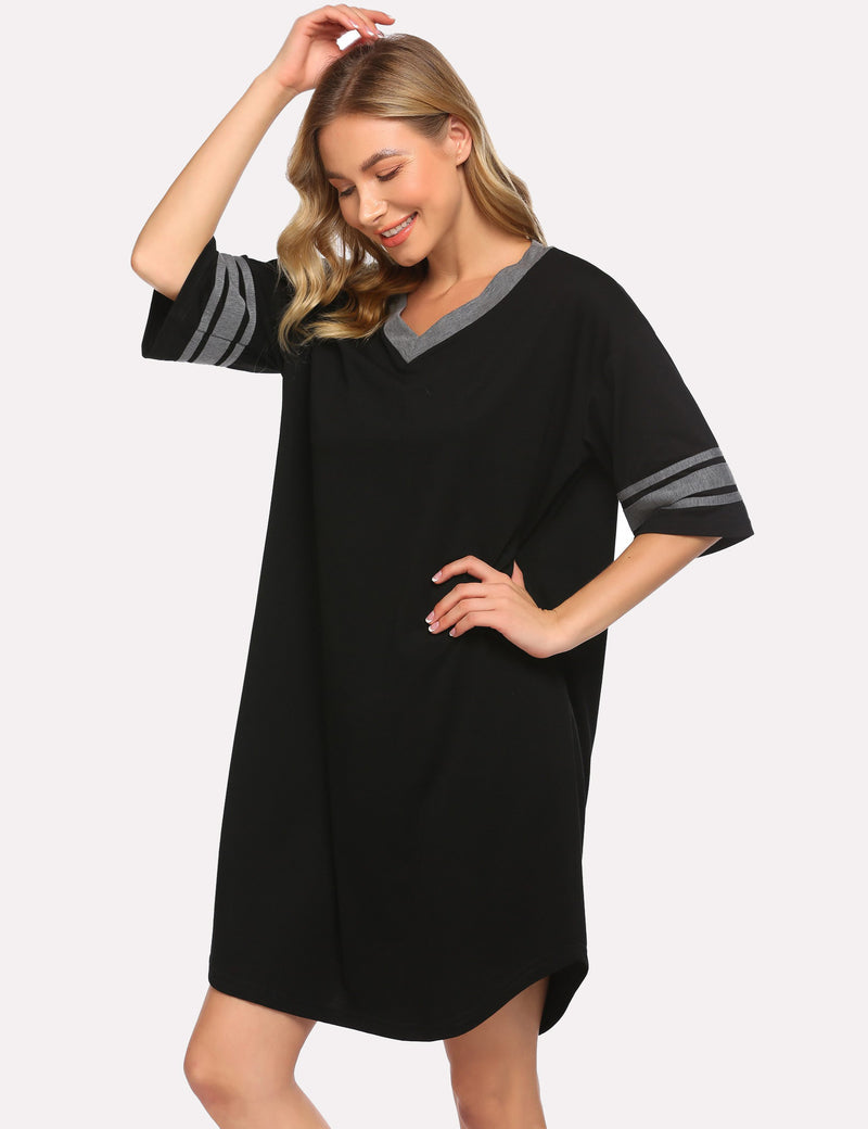 Stylish Contrast Color Cool Sleep Dress (US Only)
