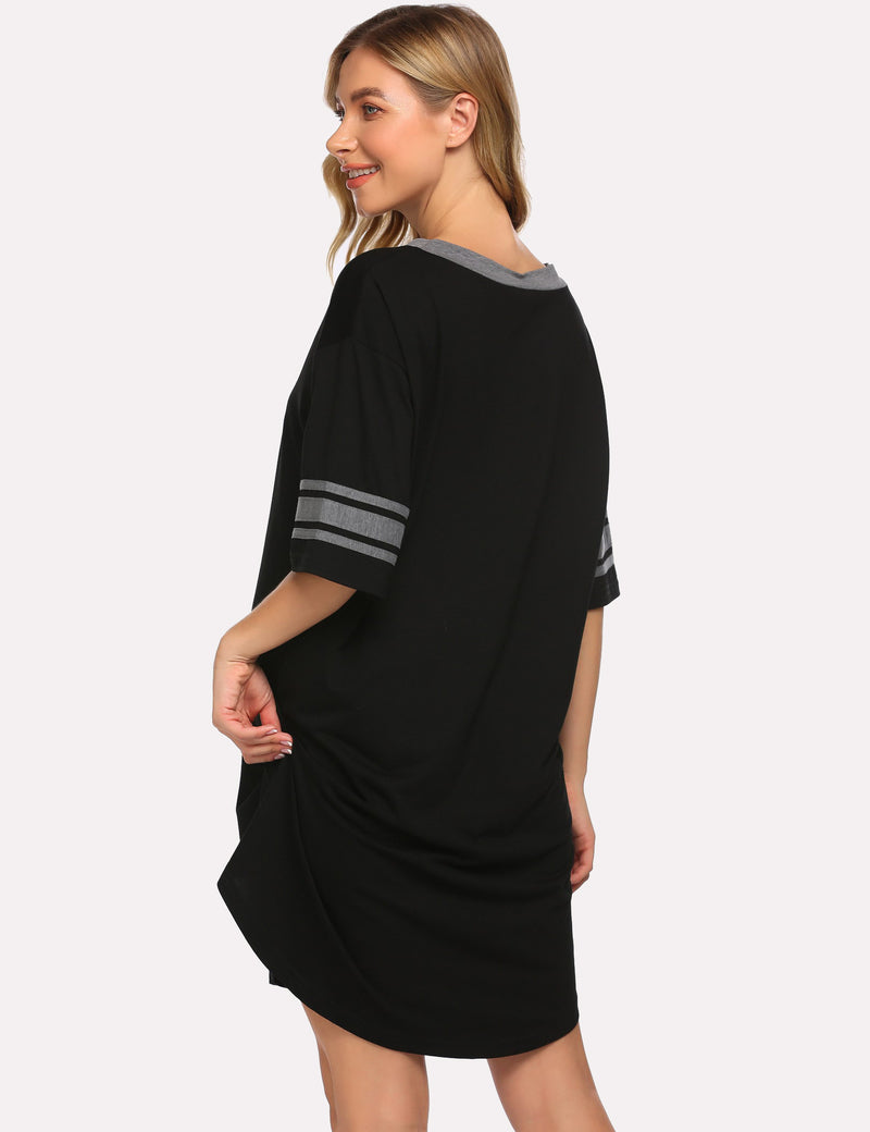 Stylish Contrast Color Cool Sleep Dress (US Only)
