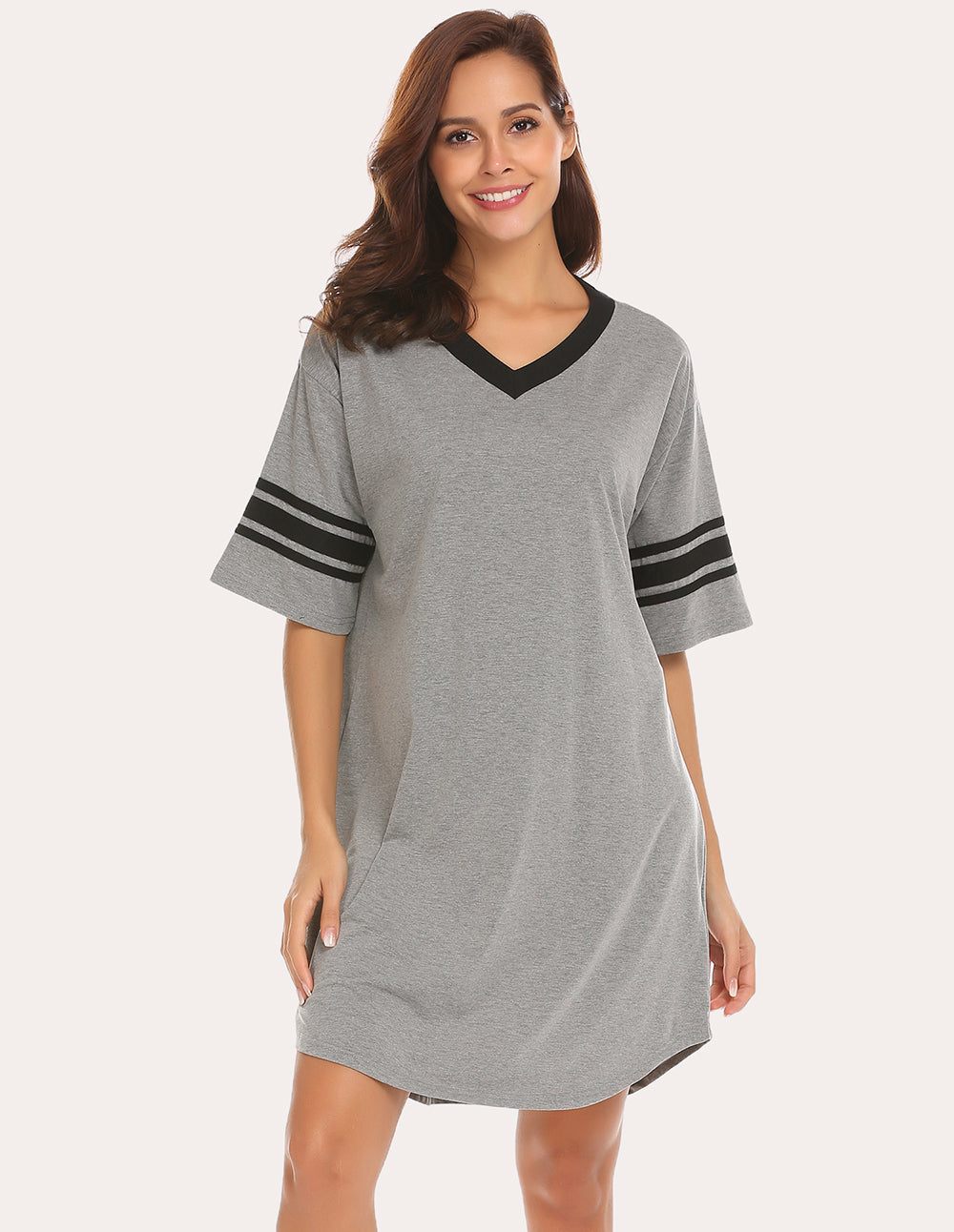 Stylish Contrast Color Cool Sleep Dress (US Only)