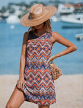 Pleated Front Bathing Suit Coverups Casual Tank Beach Dress