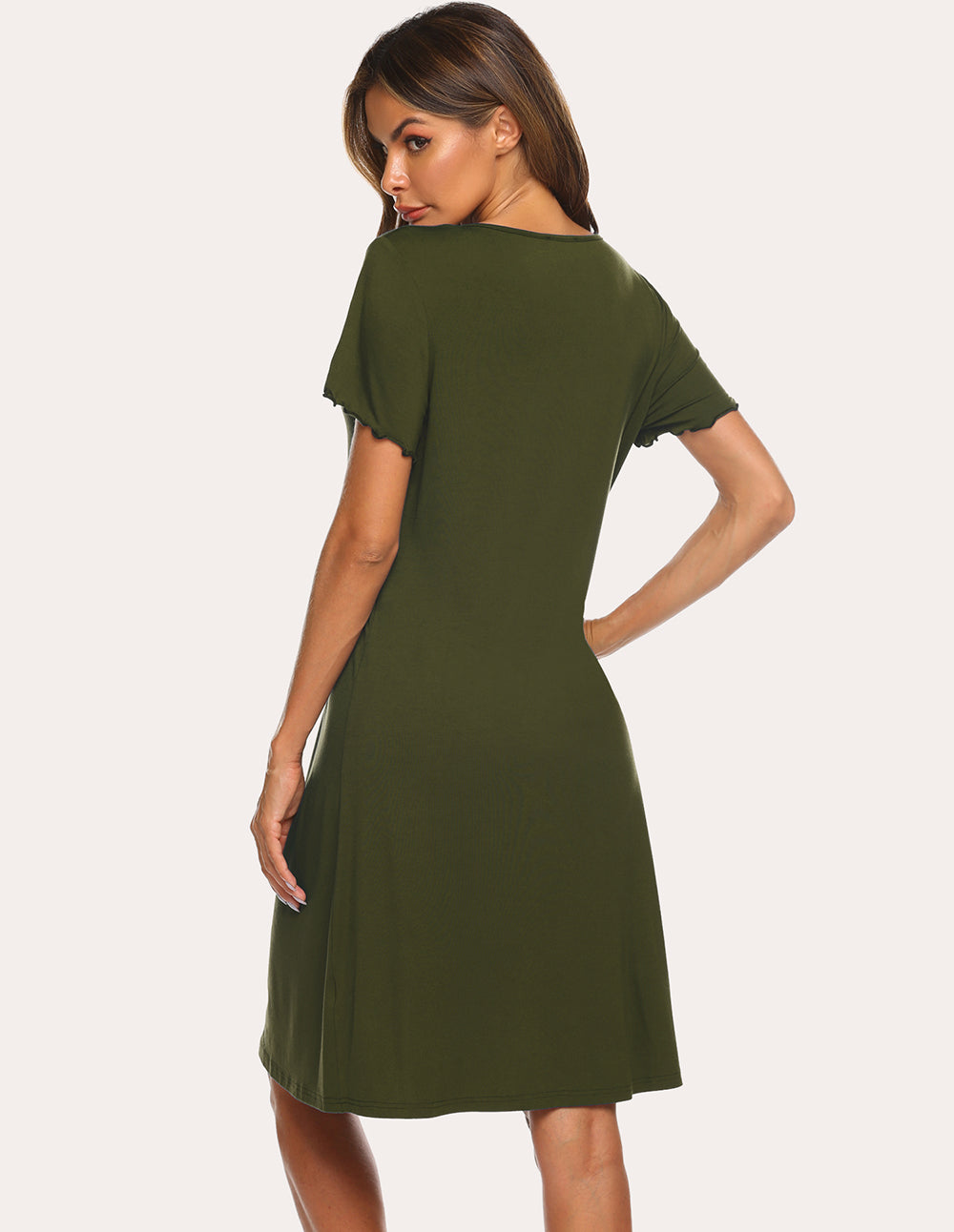 Teddy Soft Ruffle Seams Sleep Dress (US Only)