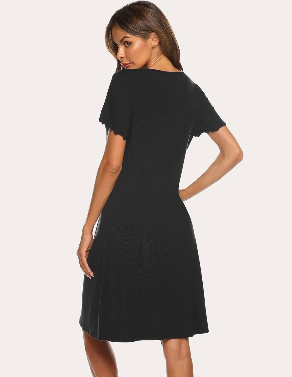 Teddy Soft Ruffle Seams Sleep Dress (US Only)