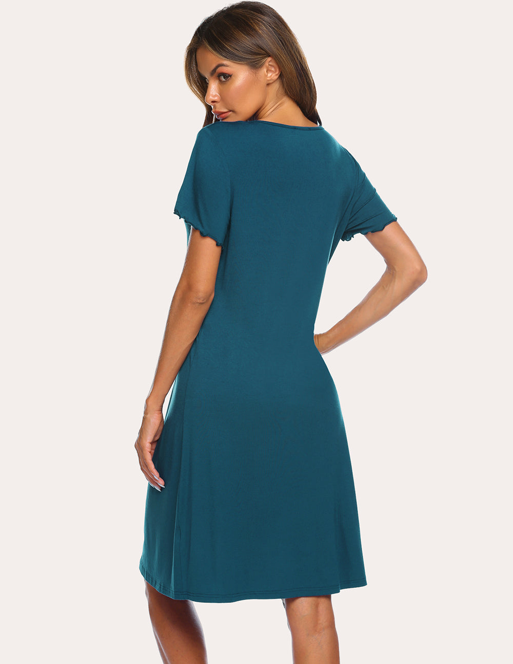 Teddy Soft Ruffle Seams Sleep Dress (US Only)