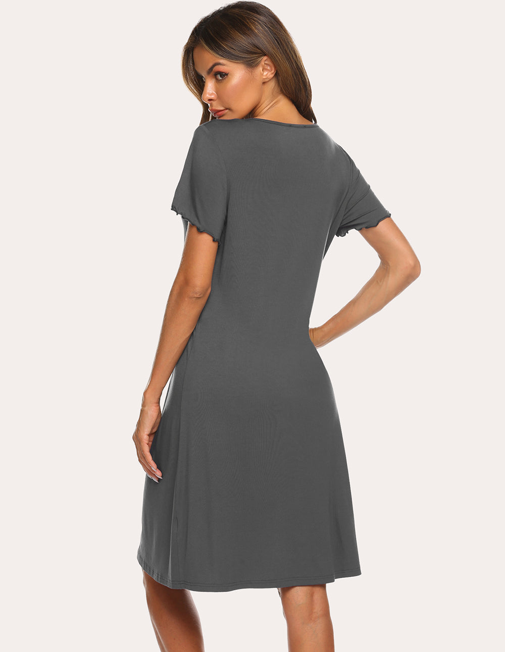 Teddy Soft Ruffle Seams Sleep Dress (US Only)