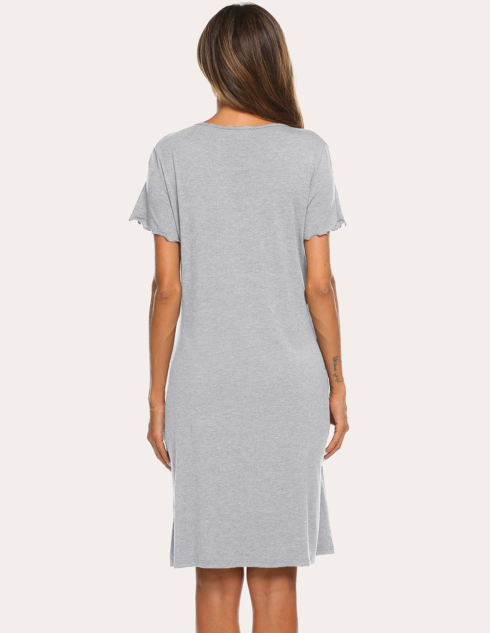 Teddy Soft Ruffle Seams Sleep Dress (US Only)