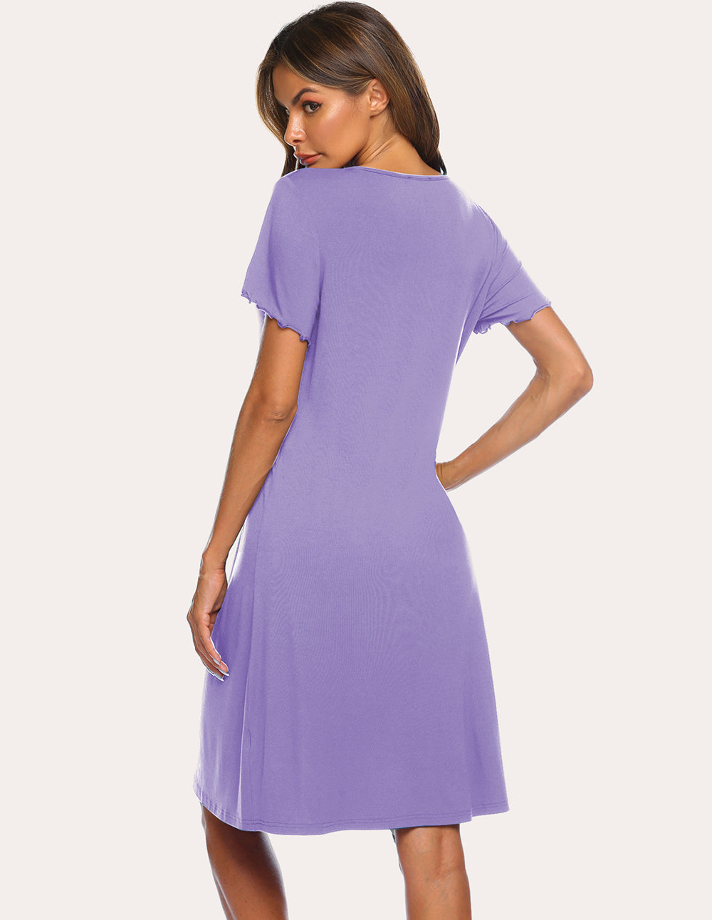 Teddy Soft Ruffle Seams Sleep Dress (US Only)