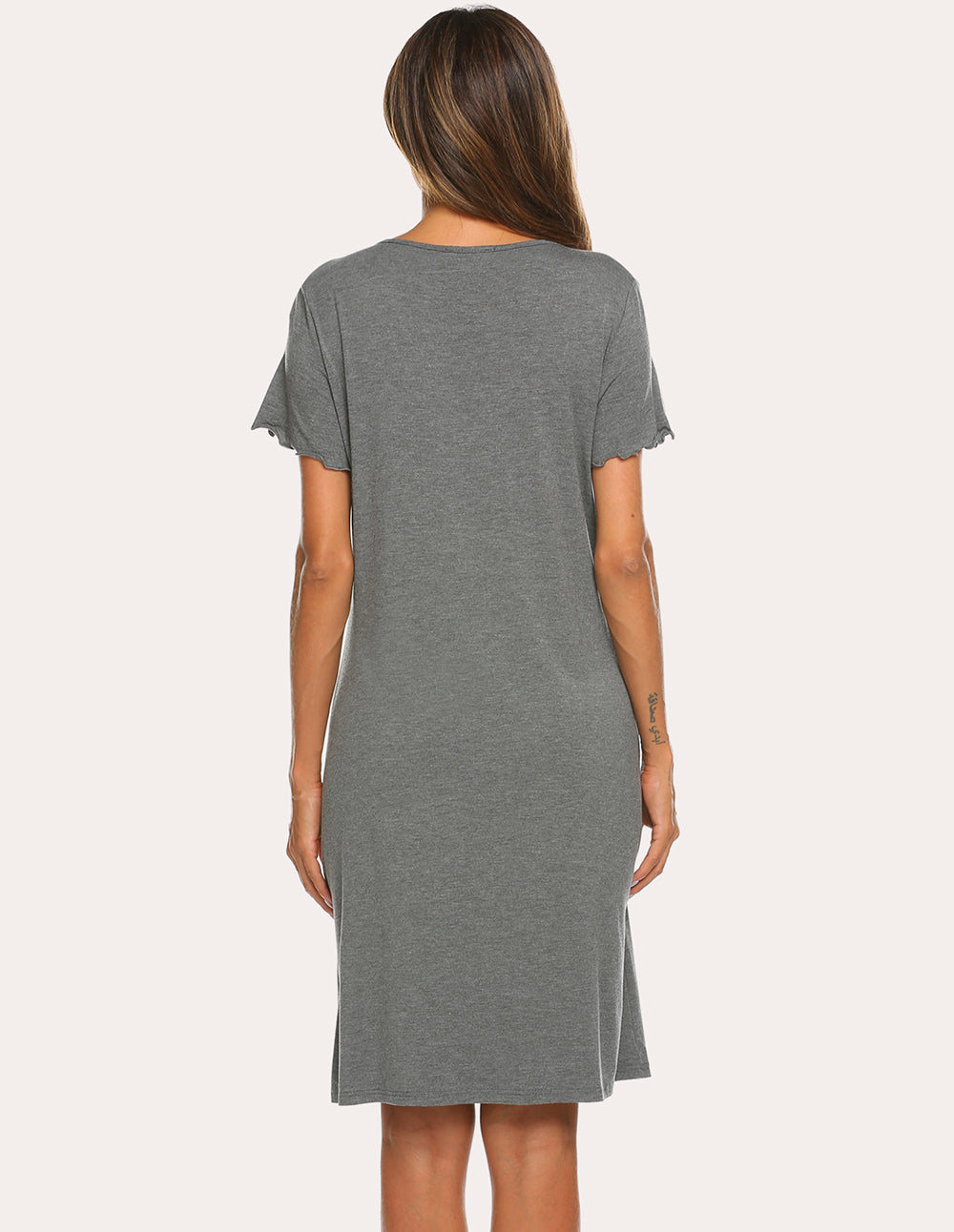 Teddy Soft Ruffle Seams Sleep Dress (US Only)