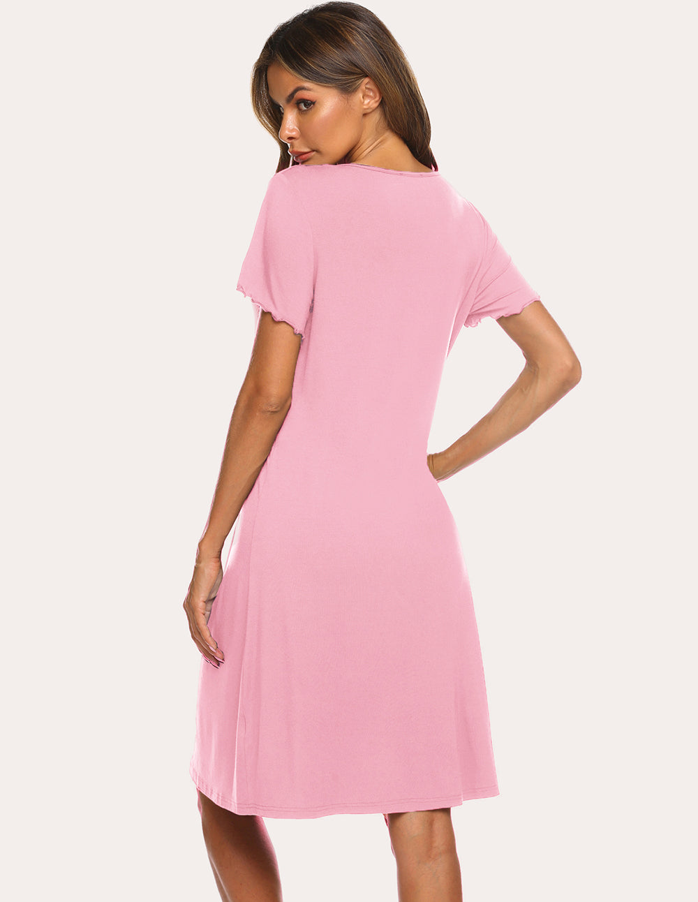 Teddy Soft Ruffle Seams Sleep Dress (US Only)