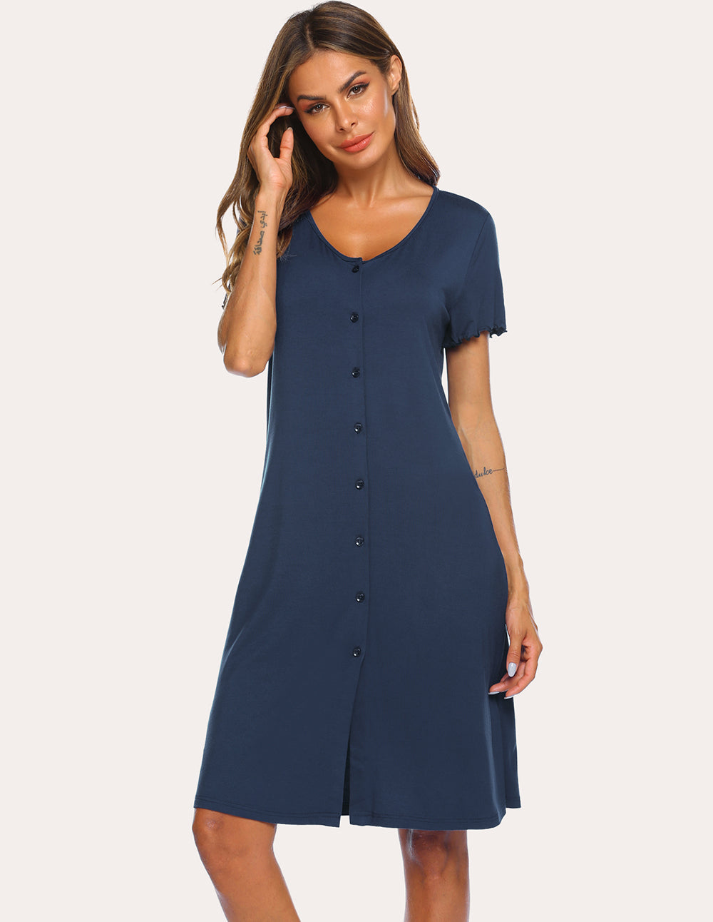Teddy Soft Ruffle Seams Sleep Dress (US Only)