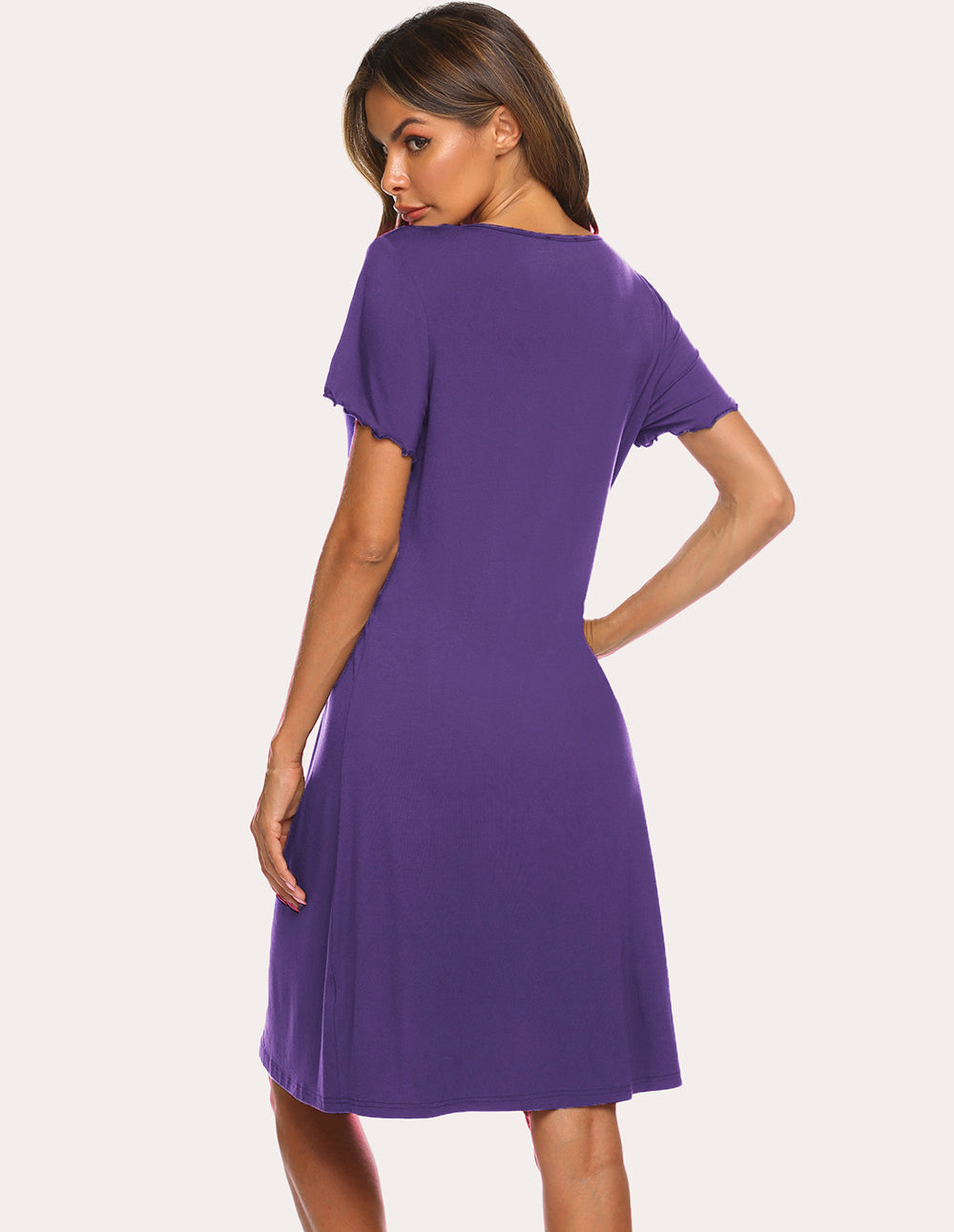 Teddy Soft Ruffle Seams Sleep Dress (US Only)
