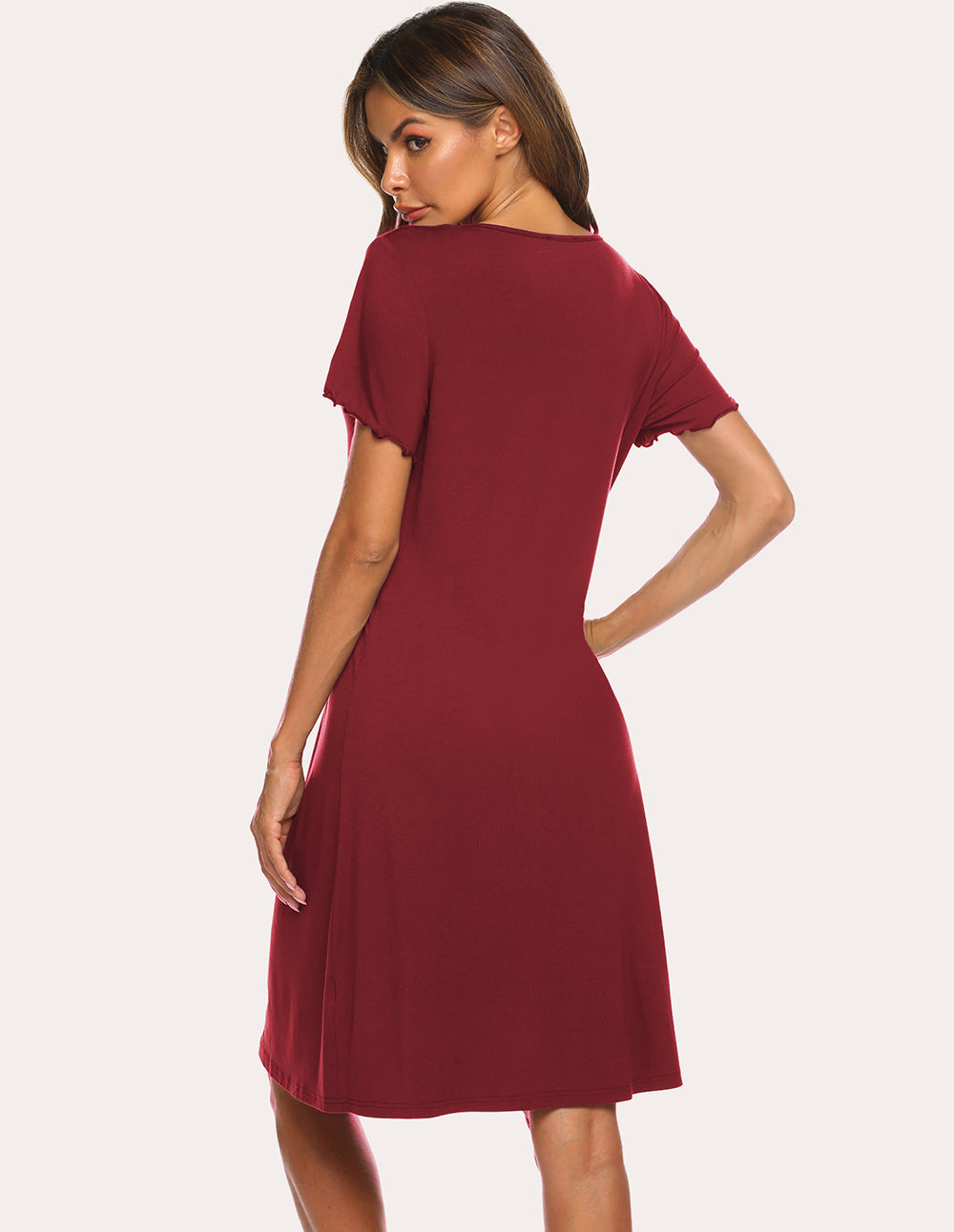 Teddy Soft Ruffle Seams Sleep Dress (US Only)