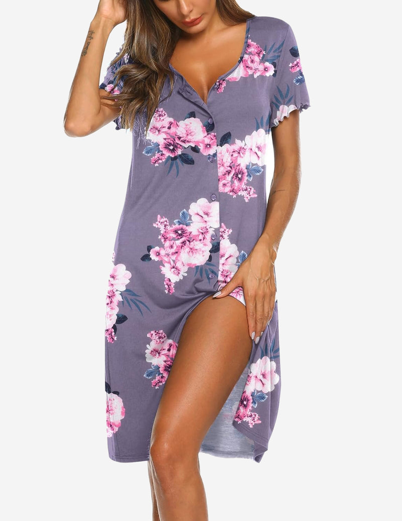Teddy Soft Ruffle Seams Sleep Dress (US Only)