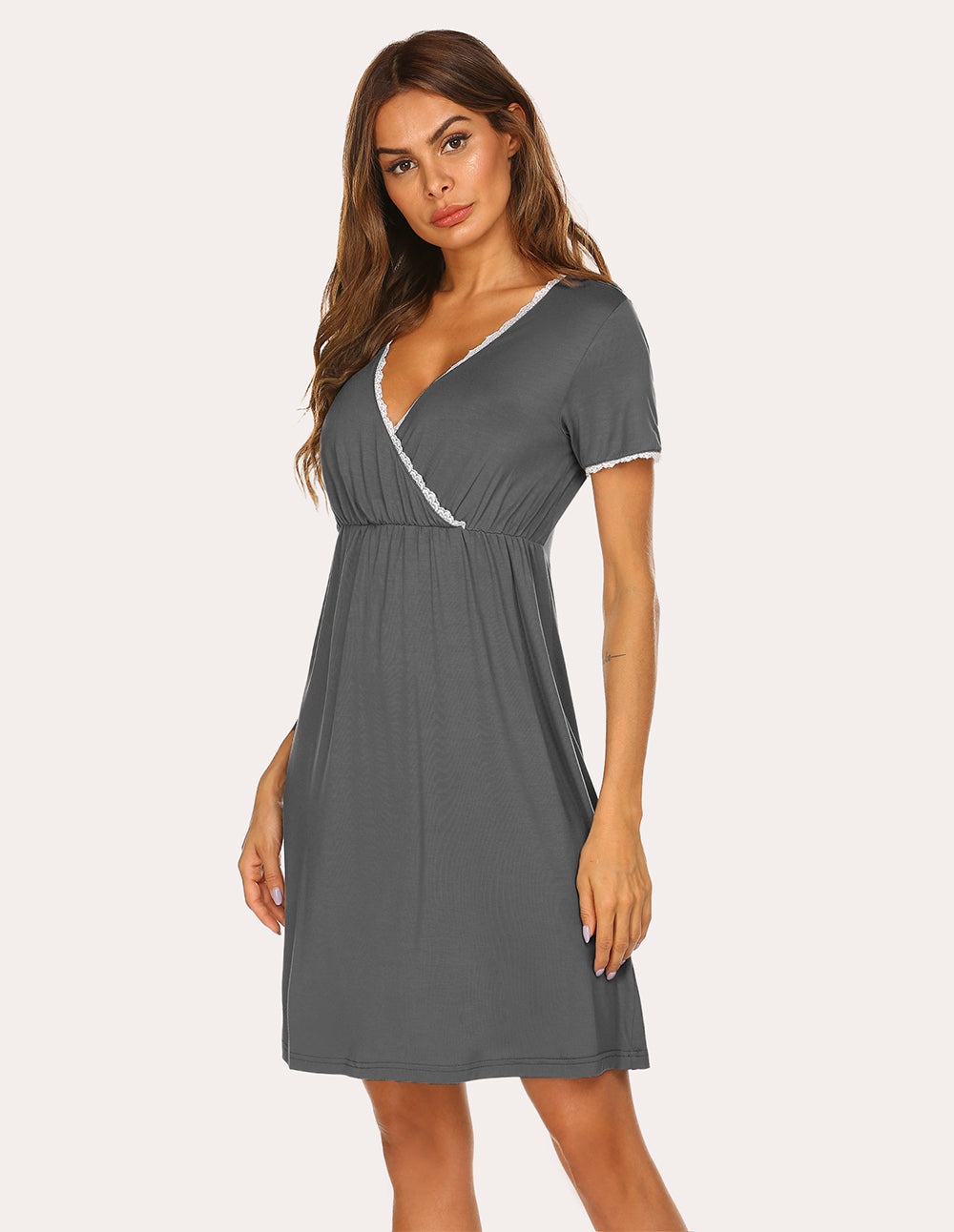Lace Trim Maternity Nightdress (US Only)