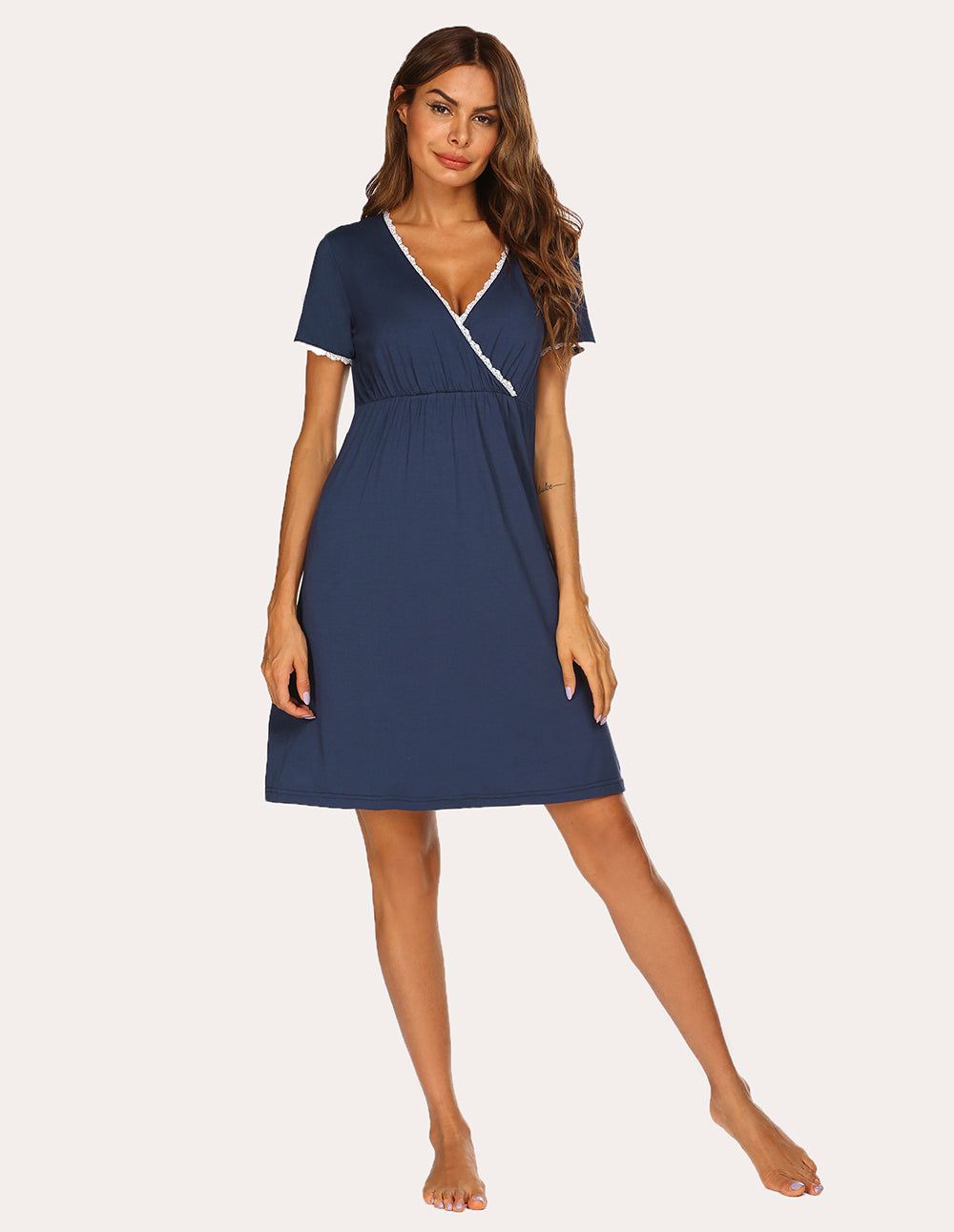 Lace Trim Maternity Nightdress (US Only)