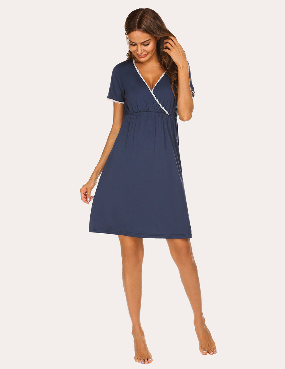 Lace Trim Maternity Nightdress (US Only)