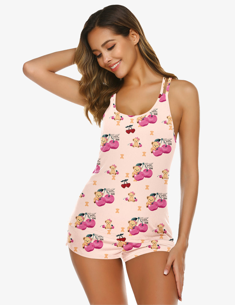 Teddy Cami Tops Shorts Pajama Set (US Only)