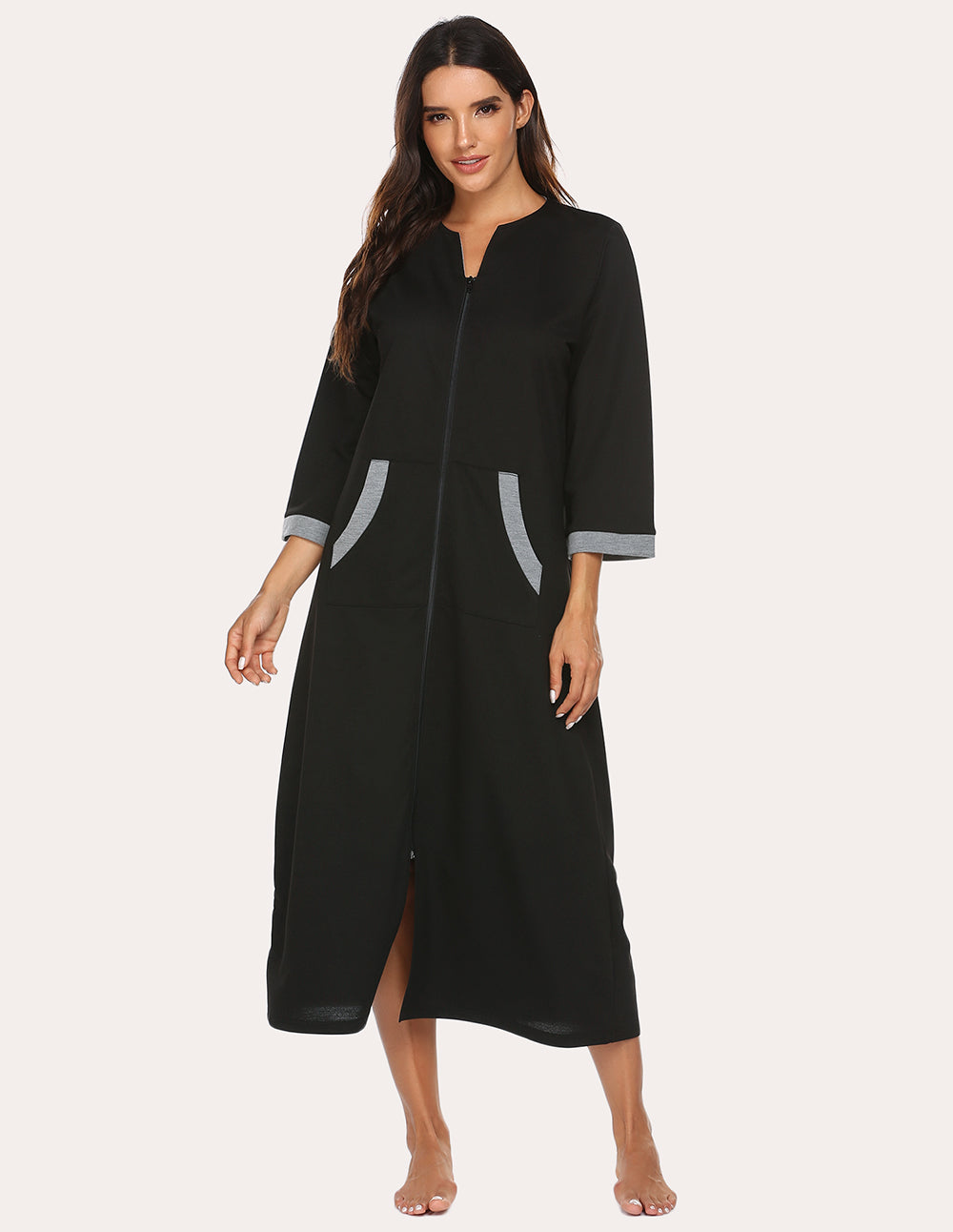 3/4 Sleeves Long Robe Nightgowns (US Only)