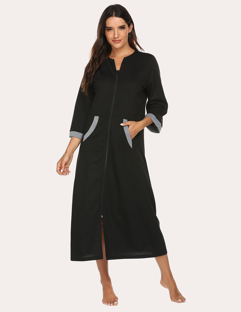 3/4 Sleeves Long Robe Nightgowns (US Only)