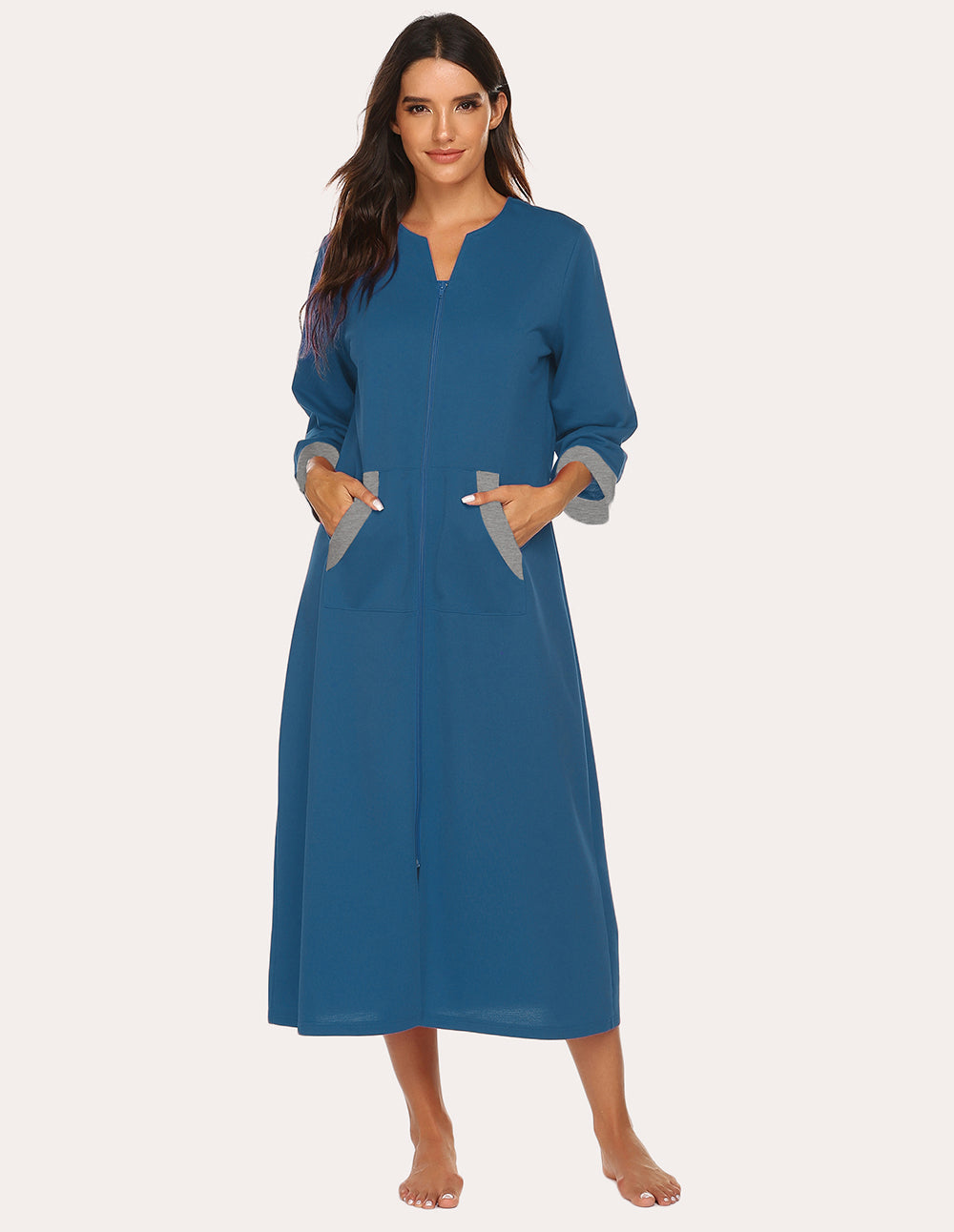 3/4 Sleeves Long Robe Nightgowns (US Only)