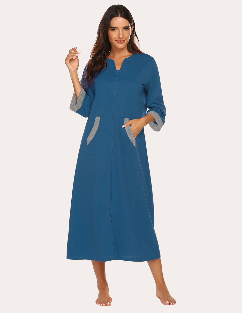 3/4 Sleeves Long Robe Nightgowns (US Only)