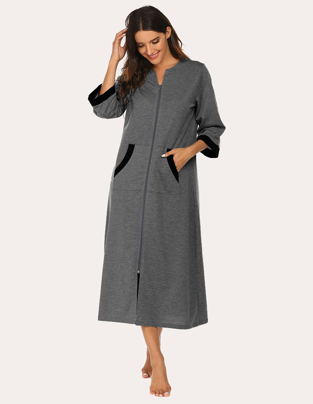 3/4 Sleeves Long Robe Nightgowns (US Only)