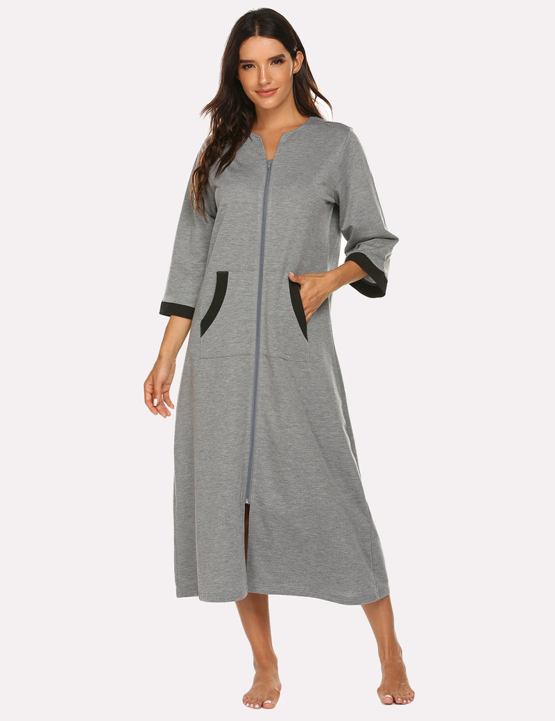 3/4 Sleeves Long Robe Nightgowns (US Only)