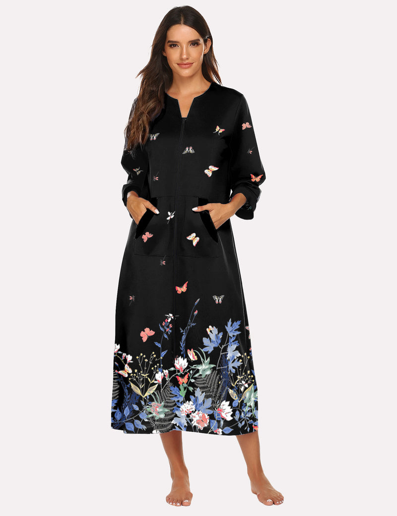 3/4 Sleeves Long Robe Nightgowns (US Only)