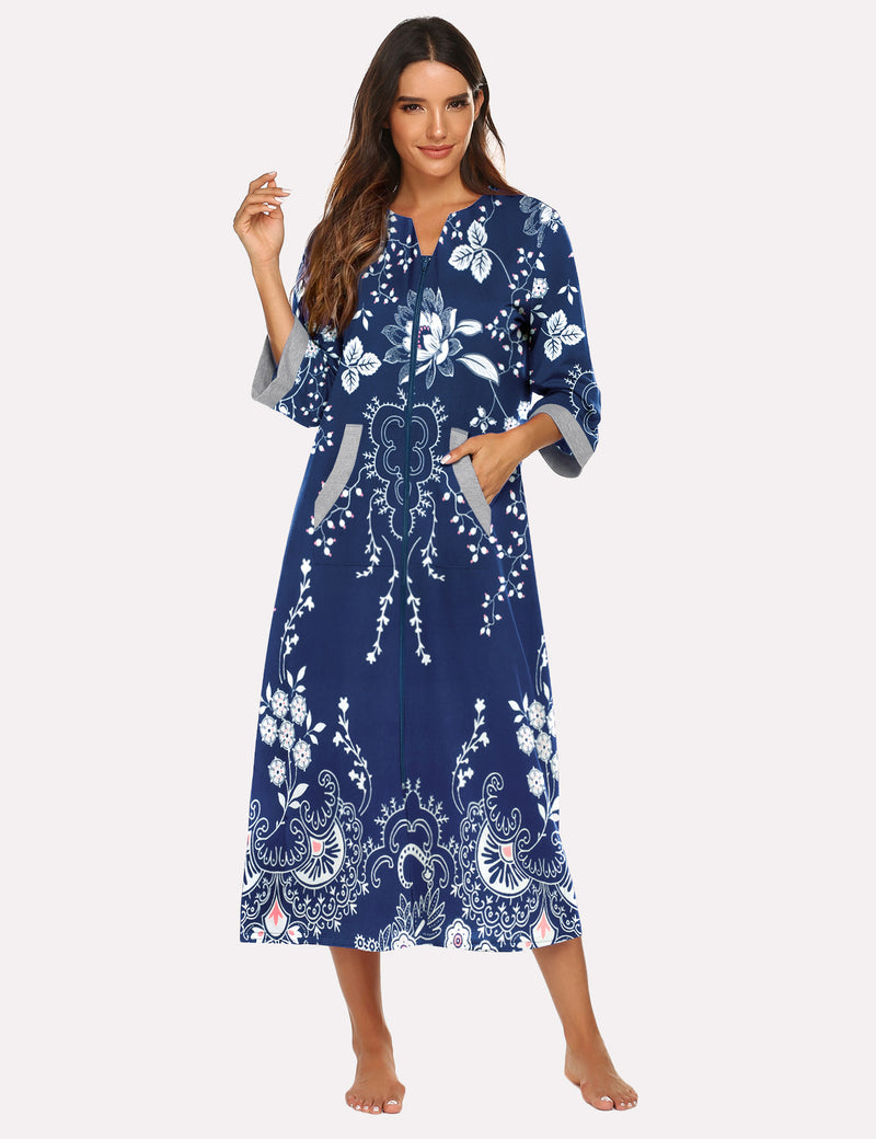 3/4 Sleeves Long Robe Nightgowns (US Only)