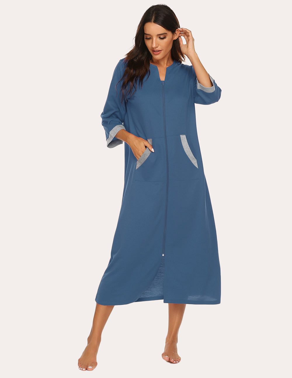 3/4 Sleeves Long Robe Nightgowns (US Only)