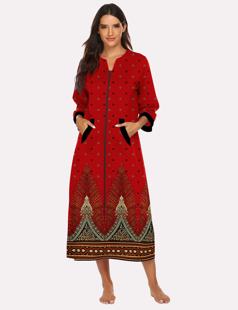3/4 Sleeves Long Robe Nightgowns (US Only)