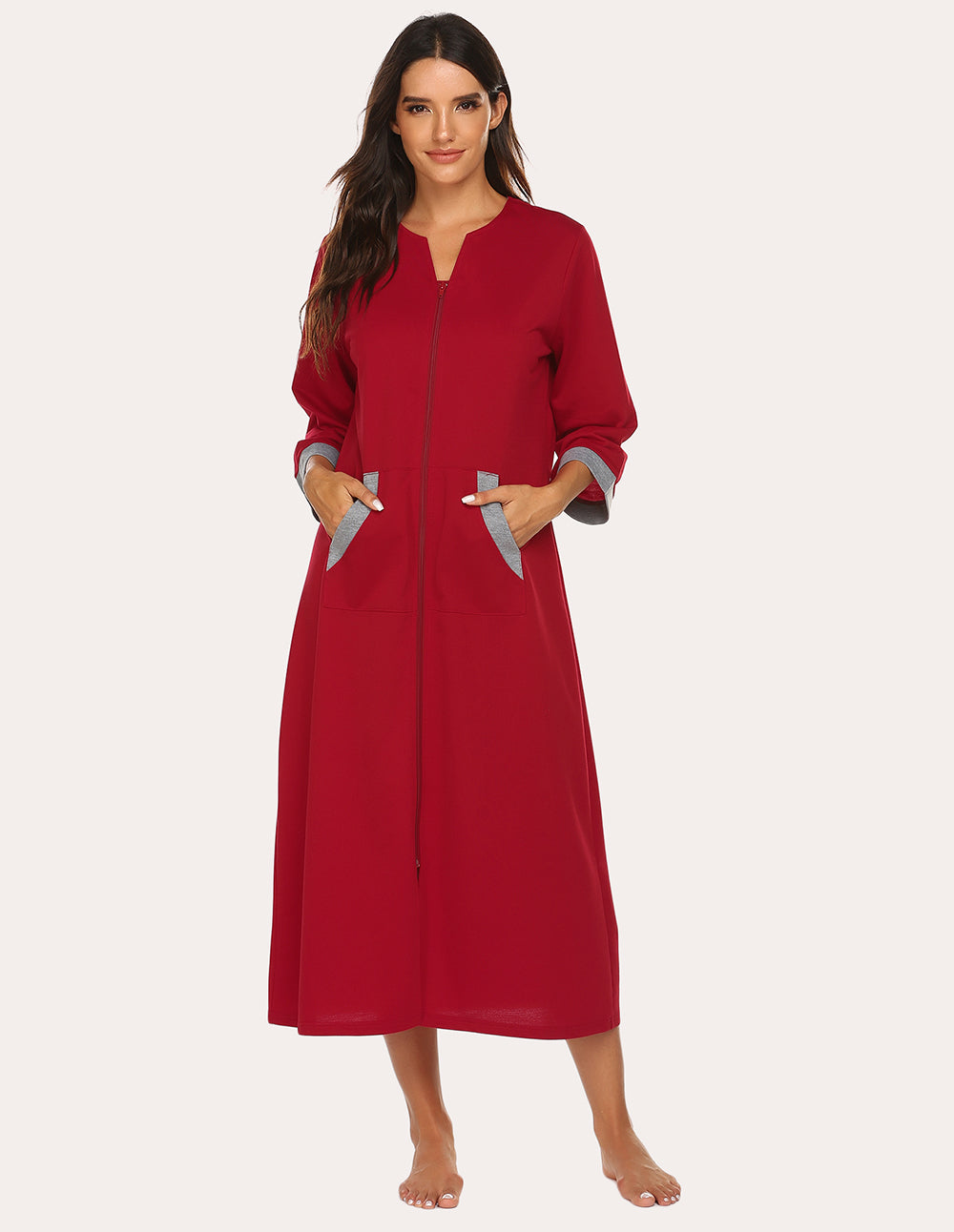 3/4 Sleeves Long Robe Nightgowns (US Only)
