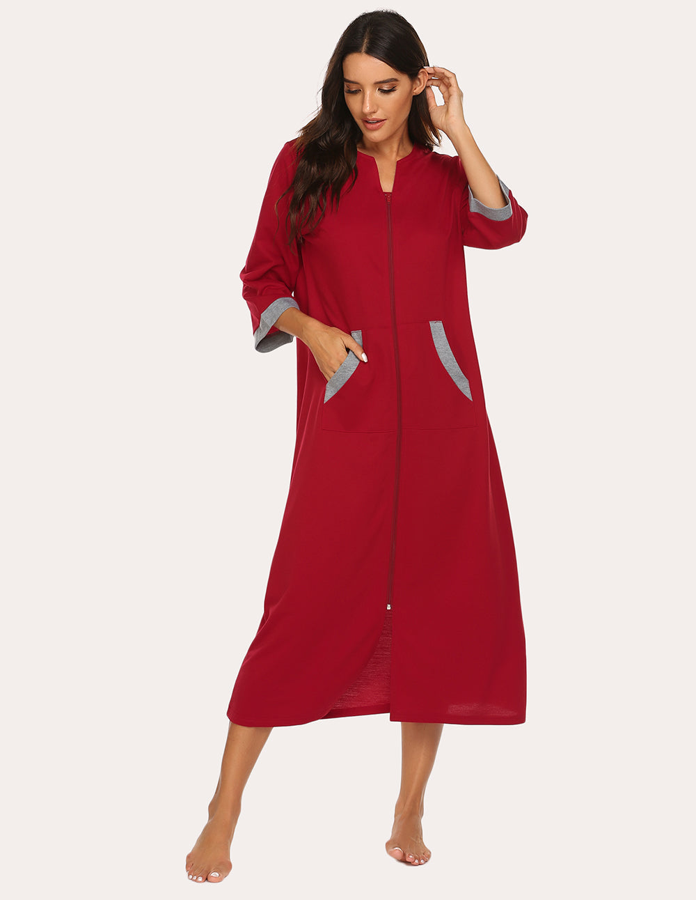 3/4 Sleeves Long Robe Nightgowns (US Only)