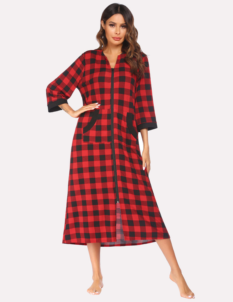 3/4 Sleeves Long Robe Nightgowns (US Only)