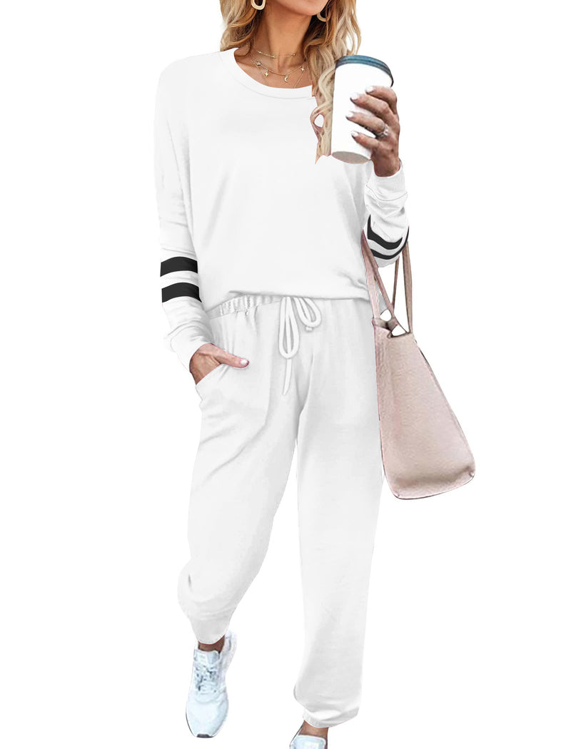 Solid Pajamas Set with Pockets 2 Piece Outfits Lounge Sets