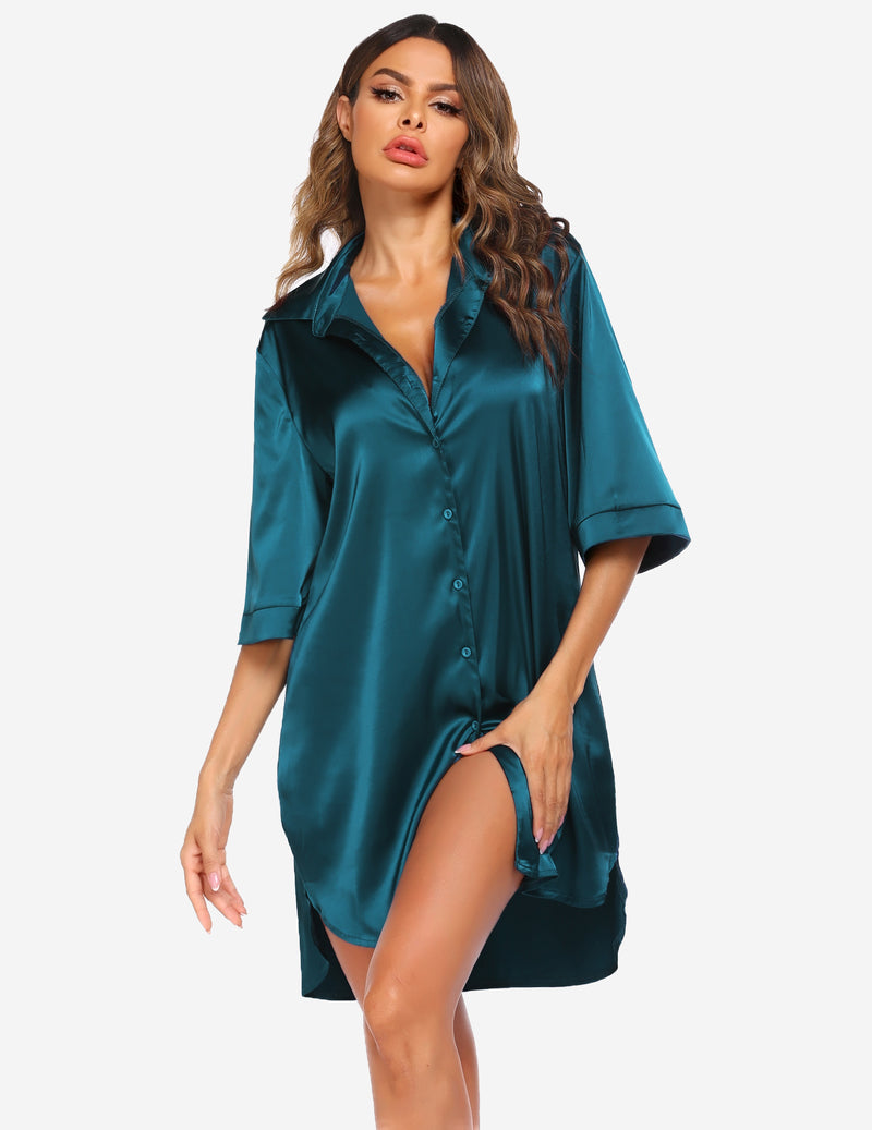 Boyfriend Style Sexy Silk Nightgown (US Only)