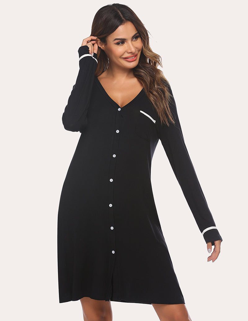 Button Down Classical Nightdress (US Only)