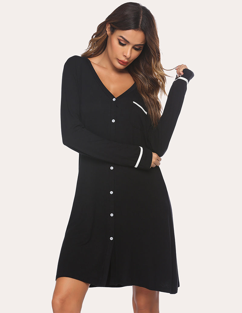 Button Down Classical Nightdress (US Only)