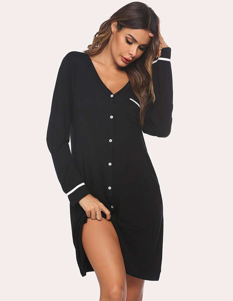 Button Down Classical Nightdress (US Only)