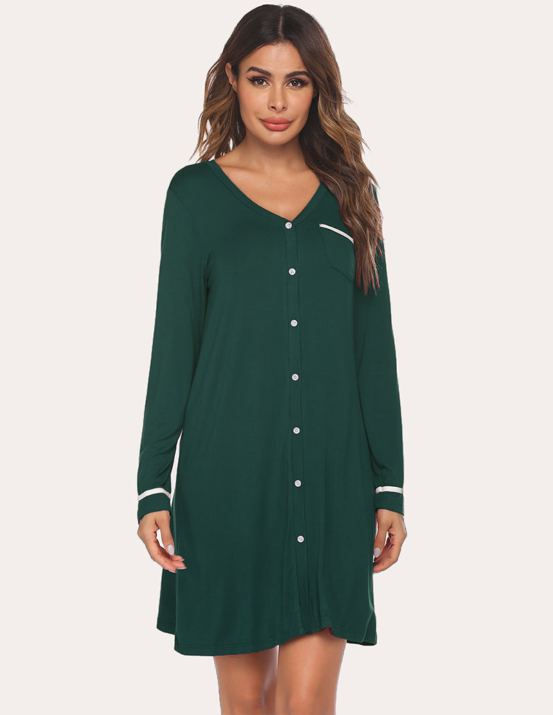 Button Down Classical Nightdress (US Only)