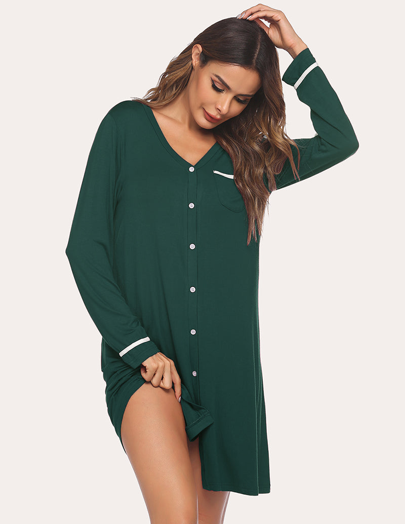 Button Down Classical Nightdress (US Only)