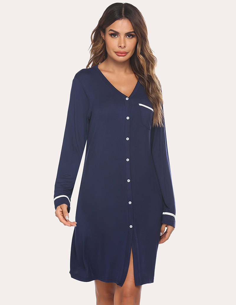 Button Down Classical Nightdress (US Only)