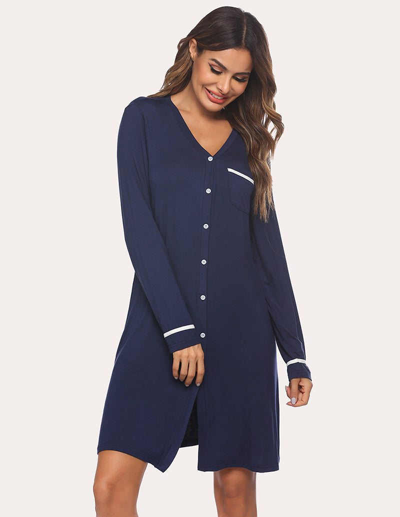 Button Down Classical Nightdress (US Only)