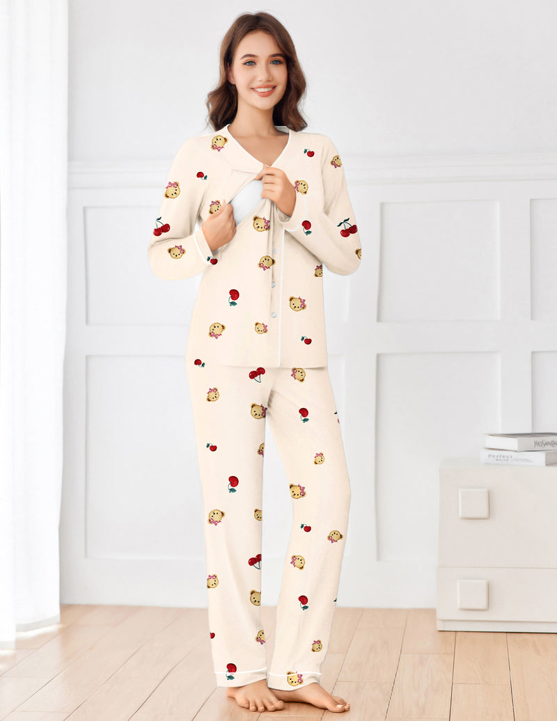 Maternity Pajama Set Button Down Nursing Pajamas